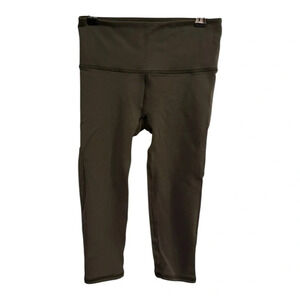 Lululemon Cropped WunderUnder Leggings Green Mesh Size XS